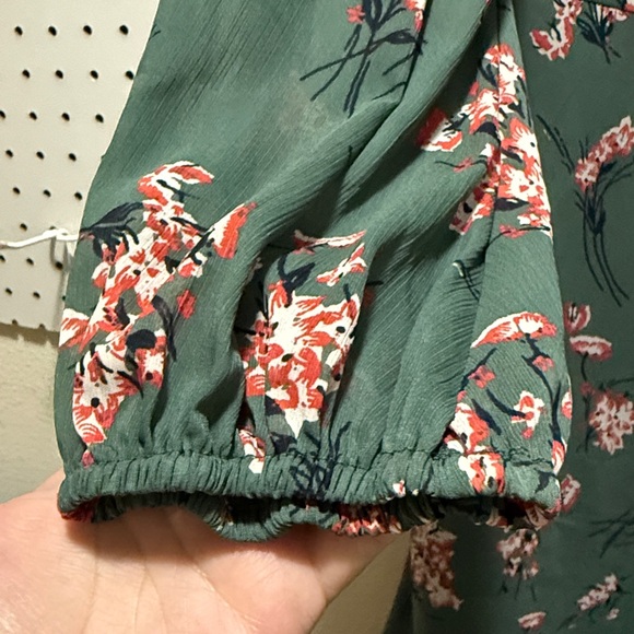 Madewell Green Floral Long Sleeve Dress - Picture 7 of 9